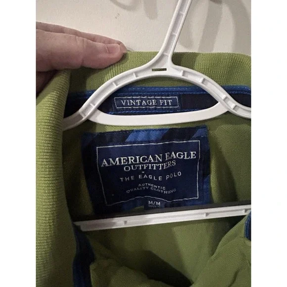 American Eagle Outfitters The Eagle Polo Men's M Green Vintage Fit Short Sleeve… - Picture 2 of 6